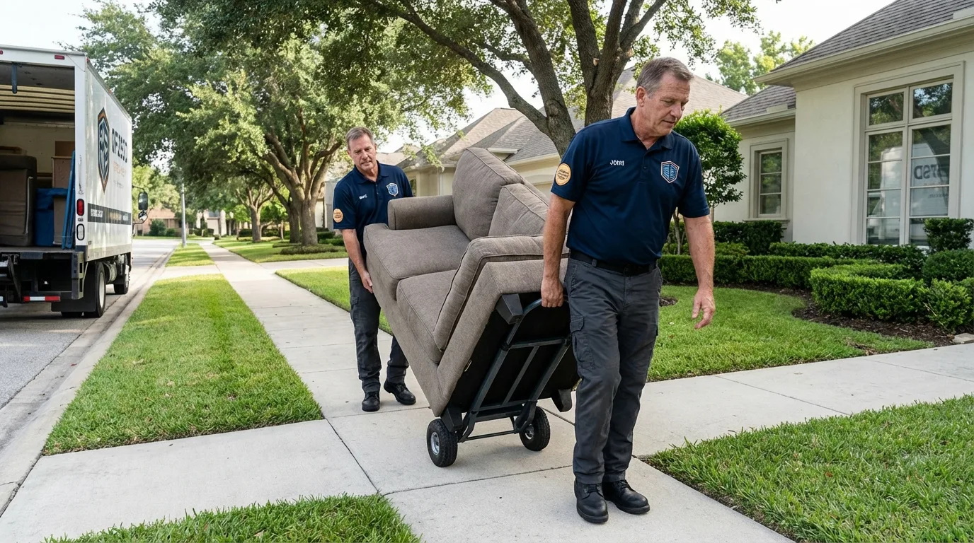 Local residential moving crew loading furniture in Lake Junaluska, NC