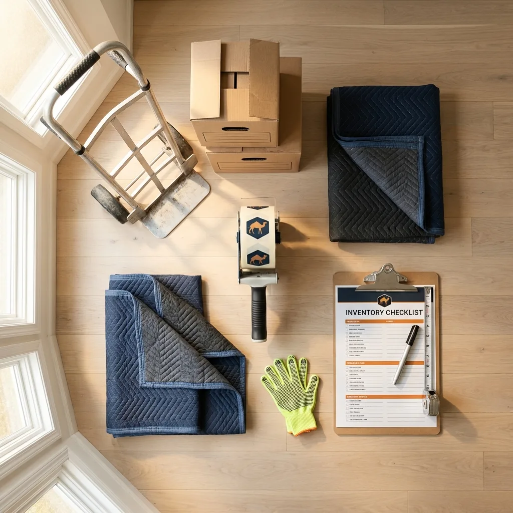 Professional moving supplies and packing materials layout for Lake Junaluska residential relocations